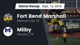 Recap: Fort Bend Marshall  vs. Milby  2018