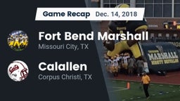 Recap: Fort Bend Marshall  vs. Calallen  2018