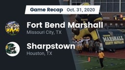 Recap: Fort Bend Marshall  vs. Sharpstown  2020