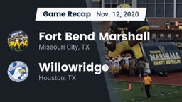 Recap: Fort Bend Marshall  vs. Willowridge  2020