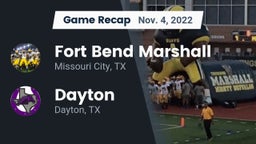 Recap: Fort Bend Marshall  vs. Dayton  2022