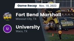 Recap: Fort Bend Marshall  vs. University  2022