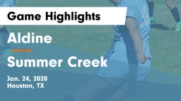 Aldine  vs Summer Creek  Game Highlights - Jan. 24, 2020