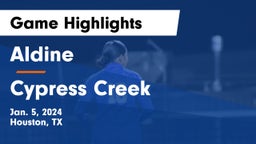 Aldine  vs Cypress Creek  Game Highlights - Jan. 5, 2024