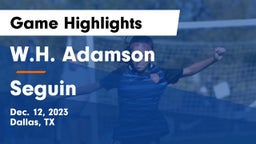 W.H. Adamson  vs Seguin  Game Highlights - Dec. 12, 2023