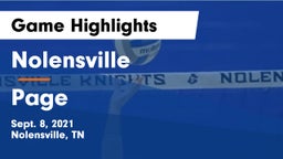 Nolensville  vs Page  Game Highlights - Sept. 8, 2021