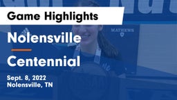 Nolensville  vs Centennial  Game Highlights - Sept. 8, 2022