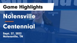 Nolensville  vs Centennial  Game Highlights - Sept. 27, 2022