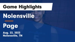 Nolensville  vs Page  Game Highlights - Aug. 22, 2023