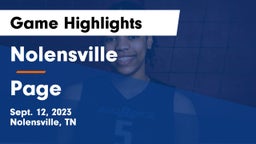 Nolensville  vs Page  Game Highlights - Sept. 12, 2023