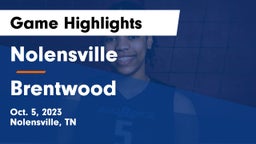 Nolensville  vs Brentwood  Game Highlights - Oct. 5, 2023