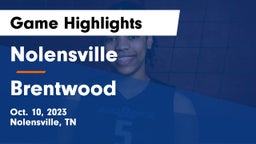 Nolensville  vs Brentwood  Game Highlights - Oct. 10, 2023