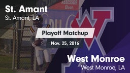 Matchup: St. Amant High vs. West Monroe  2016