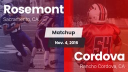 Matchup: Rosemont  vs. Cordova  2016