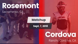 Matchup: Rosemont  vs. Cordova  2018