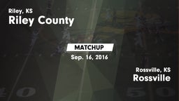 Matchup: Riley County High vs. Rossville  2016