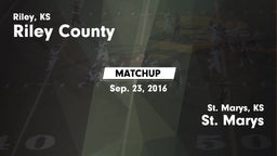 Matchup: Riley County High vs. St. Marys  2016