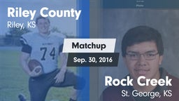 Matchup: Riley County High vs. Rock Creek  2016