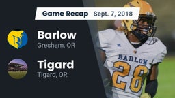Recap: Barlow  vs. Tigard  2018