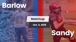 Matchup: Barlow  vs. Sandy  2018