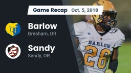 Recap: Barlow  vs. Sandy  2018