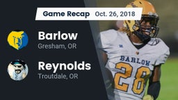 Recap: Barlow  vs. Reynolds  2018