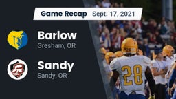 Recap: Barlow  vs. Sandy  2021