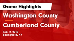 Washington County  vs Cumberland County  Game Highlights - Feb. 2, 2018