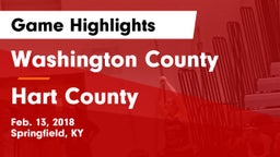 Washington County  vs Hart County  Game Highlights - Feb. 13, 2018
