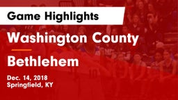 Washington County  vs Bethlehem  Game Highlights - Dec. 14, 2018
