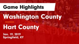 Washington County  vs Hart County  Game Highlights - Jan. 19, 2019
