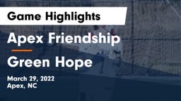 Apex Friendship  vs Green Hope  Game Highlights - March 29, 2022