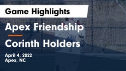 Apex Friendship  vs Corinth Holders  Game Highlights - April 4, 2022