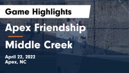 Apex Friendship  vs Middle Creek  Game Highlights - April 22, 2022