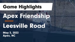 Apex Friendship  vs Leesville Road  Game Highlights - May 3, 2022