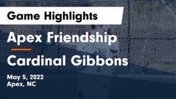 Apex Friendship  vs Cardinal Gibbons  Game Highlights - May 5, 2022