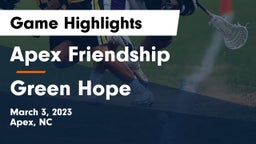 Apex Friendship  vs Green Hope  Game Highlights - March 3, 2023