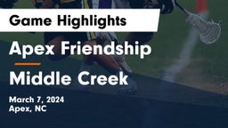 Apex Friendship  vs Middle Creek  Game Highlights - March 7, 2024