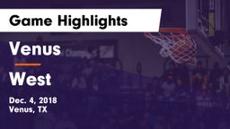 Venus  vs West  Game Highlights - Dec. 4, 2018