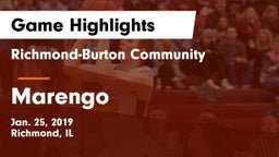 Richmond-Burton Community  vs Marengo  Game Highlights - Jan. 25, 2019
