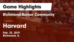 Richmond-Burton Community  vs Harvard  Game Highlights - Feb. 22, 2019