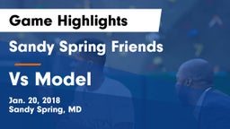 Sandy Spring Friends  vs Vs Model Game Highlights - Jan. 20, 2018