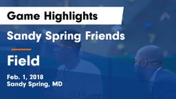 Sandy Spring Friends  vs Field Game Highlights - Feb. 1, 2018