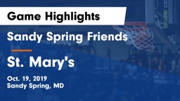 Sandy Spring Friends  vs St. Mary's  Game Highlights - Oct. 19, 2019