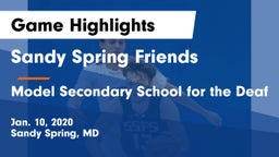 Sandy Spring Friends  vs Model Secondary School for the Deaf Game Highlights - Jan. 10, 2020
