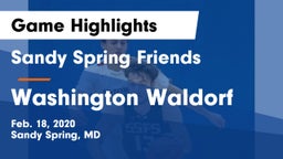 Sandy Spring Friends  vs Washington Waldorf Game Highlights - Feb. 18, 2020