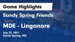Sandy Spring Friends  vs MDE - Linganore Game Highlights - July 22, 2021