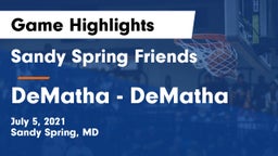 Sandy Spring Friends  vs DeMatha - DeMatha Game Highlights - July 5, 2021