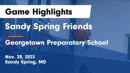 Sandy Spring Friends  vs Georgetown Preparatory School Game Highlights - Nov. 28, 2023