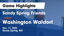 Sandy Spring Friends  vs Washington Waldorf Game Highlights - Dec. 11, 2023